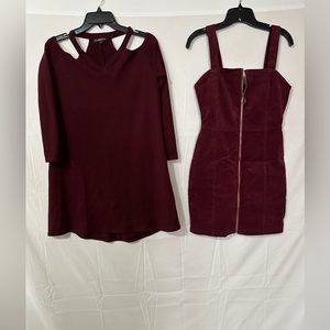 Rue 21 and Love brand corduroy jumper dress and shoulder dress